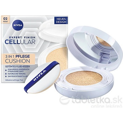 Nivea Cellular Expert Finish 3in1 Care Cushion SPF15 pečující make-up v houbičce 3 v 1 15 g 01 hell