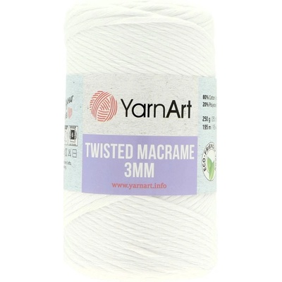 YarnArt Macrame Twisted 250g 3mm 751 biela
