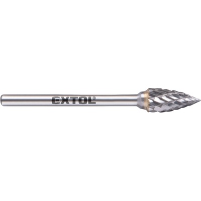 EXTOL INDUSTRIAL fréza karbidová, ostrý oblouk, ⌀6x13mm, ⌀stopky 3mm, sek střední (double-cut)