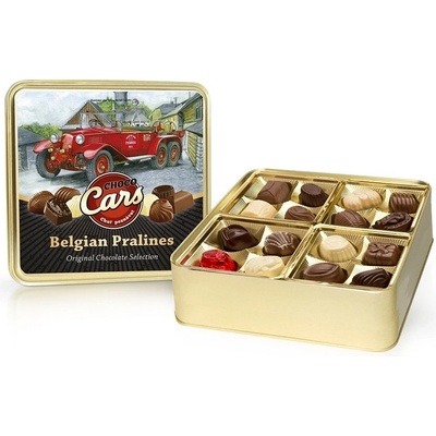 Selllot Choco Cars plněné belgické pralinky v plechové dóze 400 g