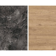 Polyform obkladová deska oboustranná mramor štípaný/dub zlatý 10x640x4100 mm