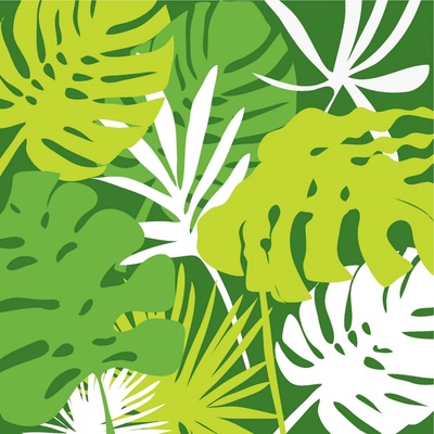 J-Line by Jolipa Zelené papírové ubrousky Tropical 33x33cm 20ks