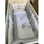 Dizain Бебешки спален комплект Бродерия Зайчета сиви звезди Ластик Цип Comfort Line