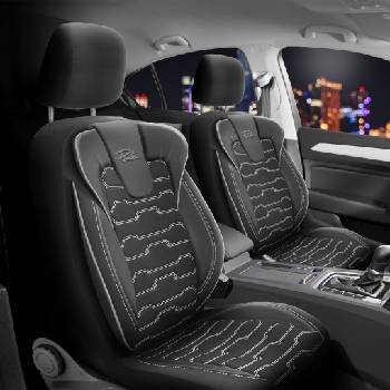 Image 1 of Panda Универсална тапицерия за автомобил Panda Ucak Черна със сив шев (257285)