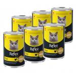 Lider Pet Food Reflex Plus Консерва с пилешко за израснали котки - хапки в сос 400гр, 6 бр комплект - Турция