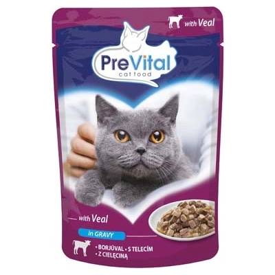 PreVital Cat s telecím v omáčce 100 g