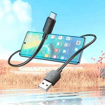 hoco. Къс USB-C към USB-A Кабел за Външна Батерия, Hoco 27W 0.25m, Черен (X96)