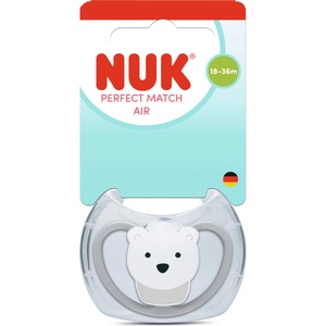 Nuk Perfect Match биберон залъгалка, силикон 18+ мес. 1бр. , AIR, Полярна мечка (10177225)