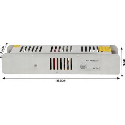 BERGE Tenký napájecí zdroj - 24V - 200W - 8,33A - IP20 PS-SM-24V-200W