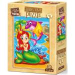 Art Puzzle Дървен пъзел Art Puzzle от 16 части - Русалката и нейния приятел (5858) - ozone