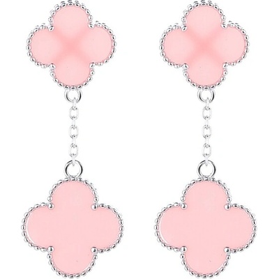 Majya Strieborné náušnice LUCKY LIZ pink 11848