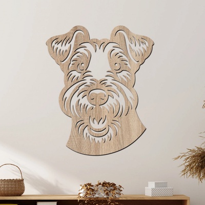 dřevo života Dřevěná dekorace psa Welsh Terrier Rozměry (cm): 50x60, Zvolte barvu dekoru: Dub Sonoma