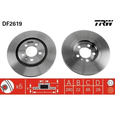 Brzdový kotúč TRW DF2619