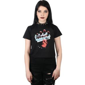 ROCK OFF дамска тениска (crop top) Judas Priest - British Steel - ROCK OFF - JPCT01LB