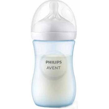 Philips Бебешко шише Philips Avent - Natural Response 3.0, с биберон 1m+, 260 ml, синьо (SCY903/21)