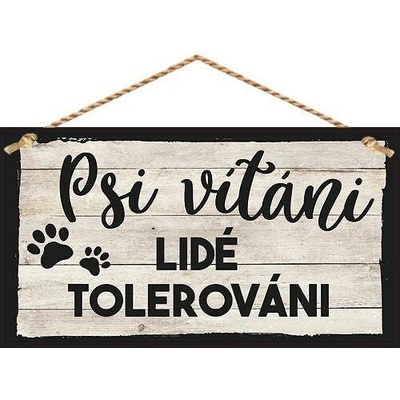 Dekorační obrázek na zavěšení - psi vítáni