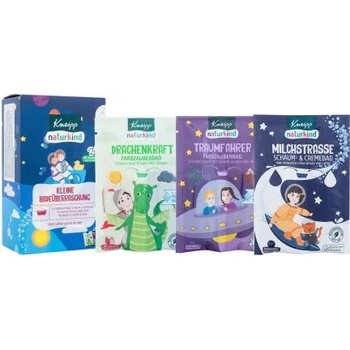 Kneipp Kids Small Bath Surprise подаръчен комплект: соли за вана Dragon Power 40 g + соли за вана Dream Driver 40 g + пяна за вана Milky Way 40 ml