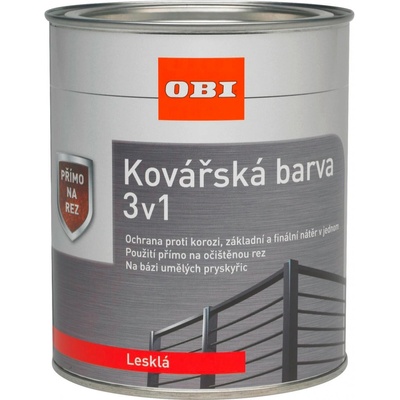 OBI Kovářská barva 3v1 zelená lesklá 750 ml