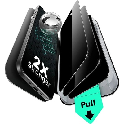 ESR Протектор за iPhone 17 Air - ESR - Закалено стъкло UltraFit с защита от Privacy (3 броя) - Черен