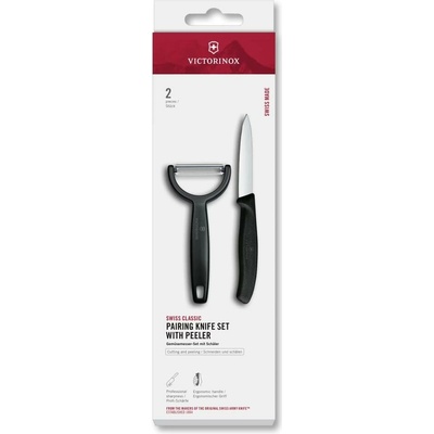 Victorinox Sada kuchynského noža so škrabkou SWISS CLASSIC čierna 6.7113.22