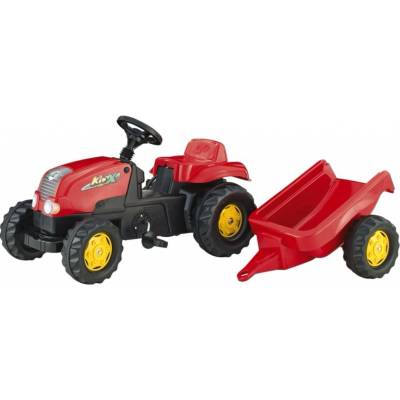 Rolly Toys Šlapací traktor Kid Case s vlečkou červený