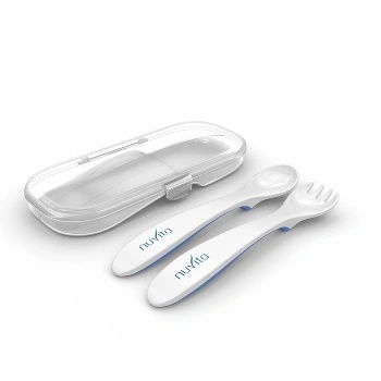 Image 1 of Nuvita - Комплект вилица и лъжица в кутия - розова