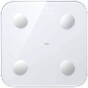 Realme Електронен кантар Realme RMH2011, натоварване до 150 кг, измерва нивото на телесните мазнини и сърдечната честота, Bluetooth, бял (RMH2011)