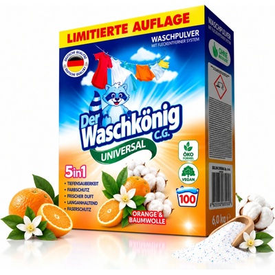 Waschkönig Universal prášek na praní Orange & Baumwolle XXL 6 kg