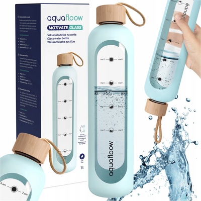 AquaFloow skleněná láhev na vodu 1 l