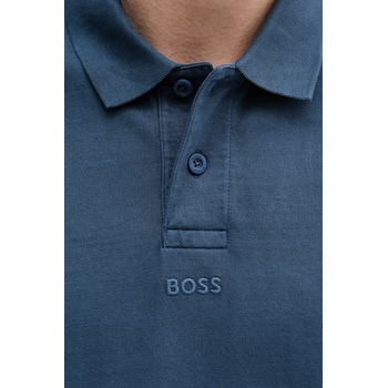 BOSS Orange Памучна тениска с яка BOSS Orange в тъмносиньо с изчистен дизайн 50519740 (50519740)