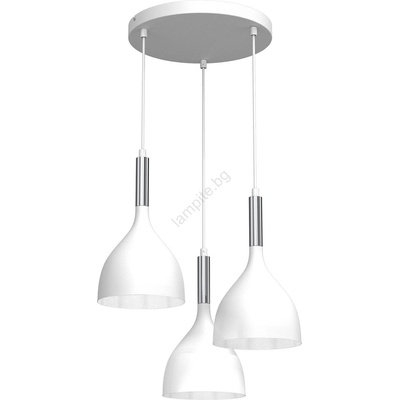 Luminex Пендел NOAK 3xE27/15W/230V бял/хром (LU3901)