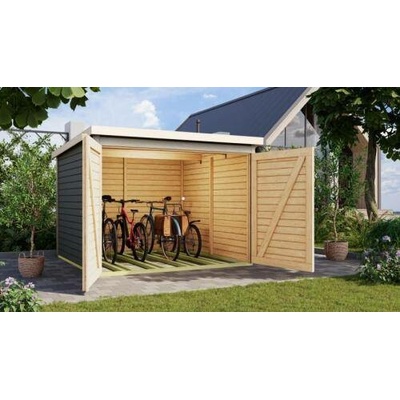 Karibu dřevěná garáž FAHRRADGARAGE 4 12485 terragrau LG5026