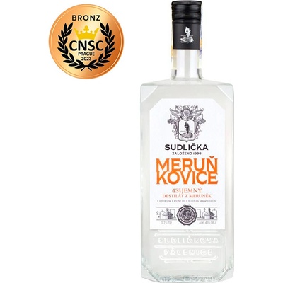 Sudlička Meruňkovice 43% 0,7 l (holá láhev)