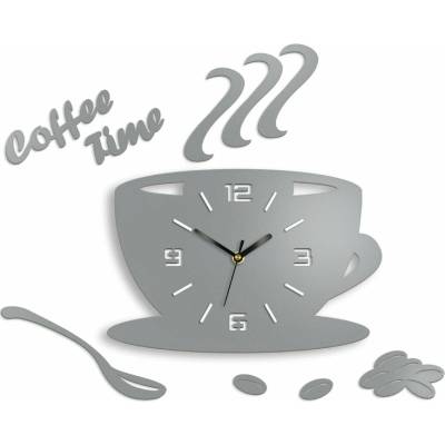 Moderné nástenné hodiny COFFE TIME 3D STONE GRAY stonegray