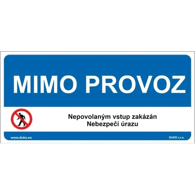 DUKO MIMO PROVOZ Formát: 300 x 150 mm, Materiál: plast 1 mm, samolepící vinylová fólie