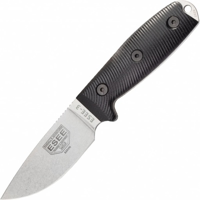 ESEE Knives Model 3 S35VN 3D G10 survival knife 3PM35V-001 sheath + belt clip 3PM35V-001