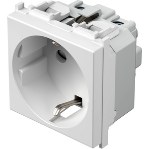 TEM Контакт шуко 2P+E 16A 2M, цвят Бял гланц, Modul - VM10PW (VM10PW)