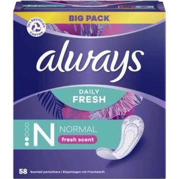 Always Daily Fresh Normal Fresh Scent дамски превръзки със свеж аромат 58 бр за жени