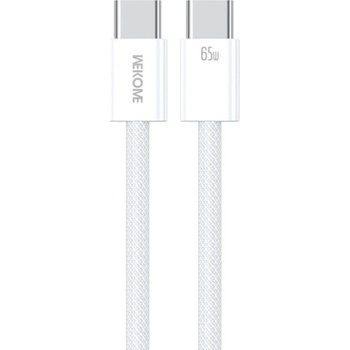 Wekome WDC-21 opletený nabíjací a dátový USB-C na USB-C 1m bílý