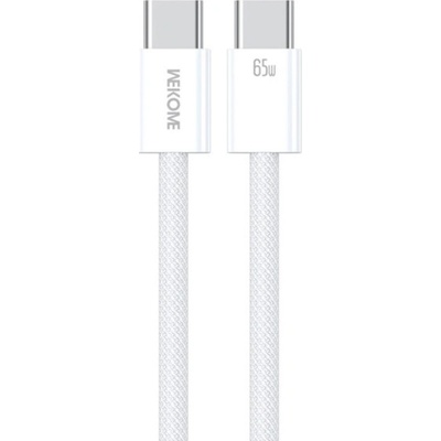 Wekome WDC-21 opletený nabíjací a dátový USB-C na USB-C 1m bílý