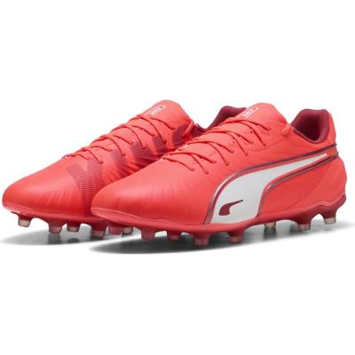 PUMA Футболни бутонки Puma King Match Firm Ground Football Boots - Red/White