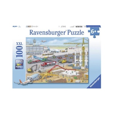 Ravensburger Verlag Ravensburger Kinderpuzzle - 10624 Baustelle am Flughafen - Puzzle für Kinder ab 6 Jahren, mit 100 Teilen im XXL-Format | Ravensburger