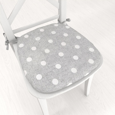 Biante Porto PRT-018 Biele bodky na sivom režnom 39 x 37 x 3 cm oblý