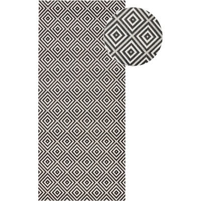 Hanse Home Черно-бял килим за открито , 80 x 200 cm Karo - NORTHRUGS (102470-80x200)