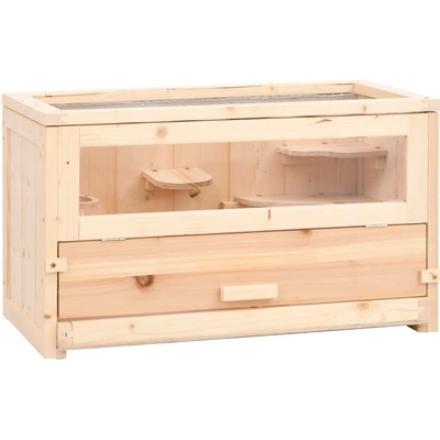 vidaXL Klec pro křečky 60 × 30 × 35 cm masivní jedlové dřevo 9799.172377