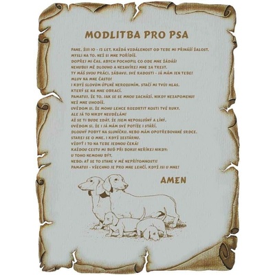 Dřevo Novák Modlitba pro psa pergamen z překližky