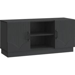 vidaXL ТВ шкаф 102 x 34, 5 x 47 см Черно Инженерна дървесина (895386)