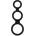Rimba Latex Play Triple Cock Ring Black