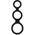 Rimba Latex Play Triple Cock Ring Black