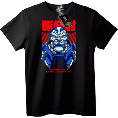 NOONEBRAND Тениска Кибер свиня аниме - 2XL, Black